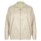 Women's Leather Solid Color Windbreaker Zipper Loose Coat