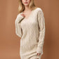Mid-length Sweater V-neck Knitted Casual Twist Dress