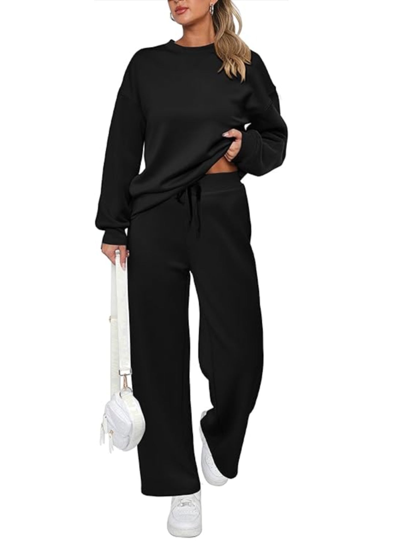Casual Wide Leg Pocket Trousers Suit
