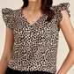 Summer New Sleeveless Leopard Print Ruffled Top