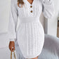 Robe boutonnée à manches lanternes pour femme