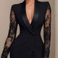 V-neck Lace Bodycon Sheath Dress For Women