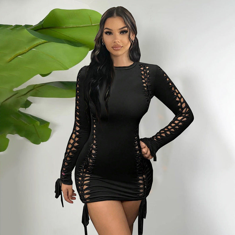 European And American Fishnet Hip Skirt