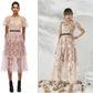 Rose Lace Hollow Embroidered Short Sleeve Dress Women