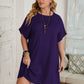 Women's Fashion Solid Color Spoon Collar Batwing Sleeve Dress