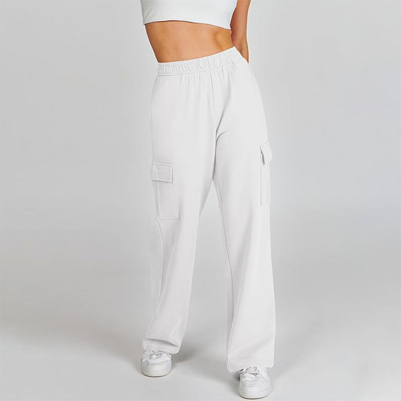 Pantalon de jogging élastique taille haute avec poches