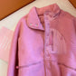 Raspberry  Polar Fleece Lamb Wool Coat For Women