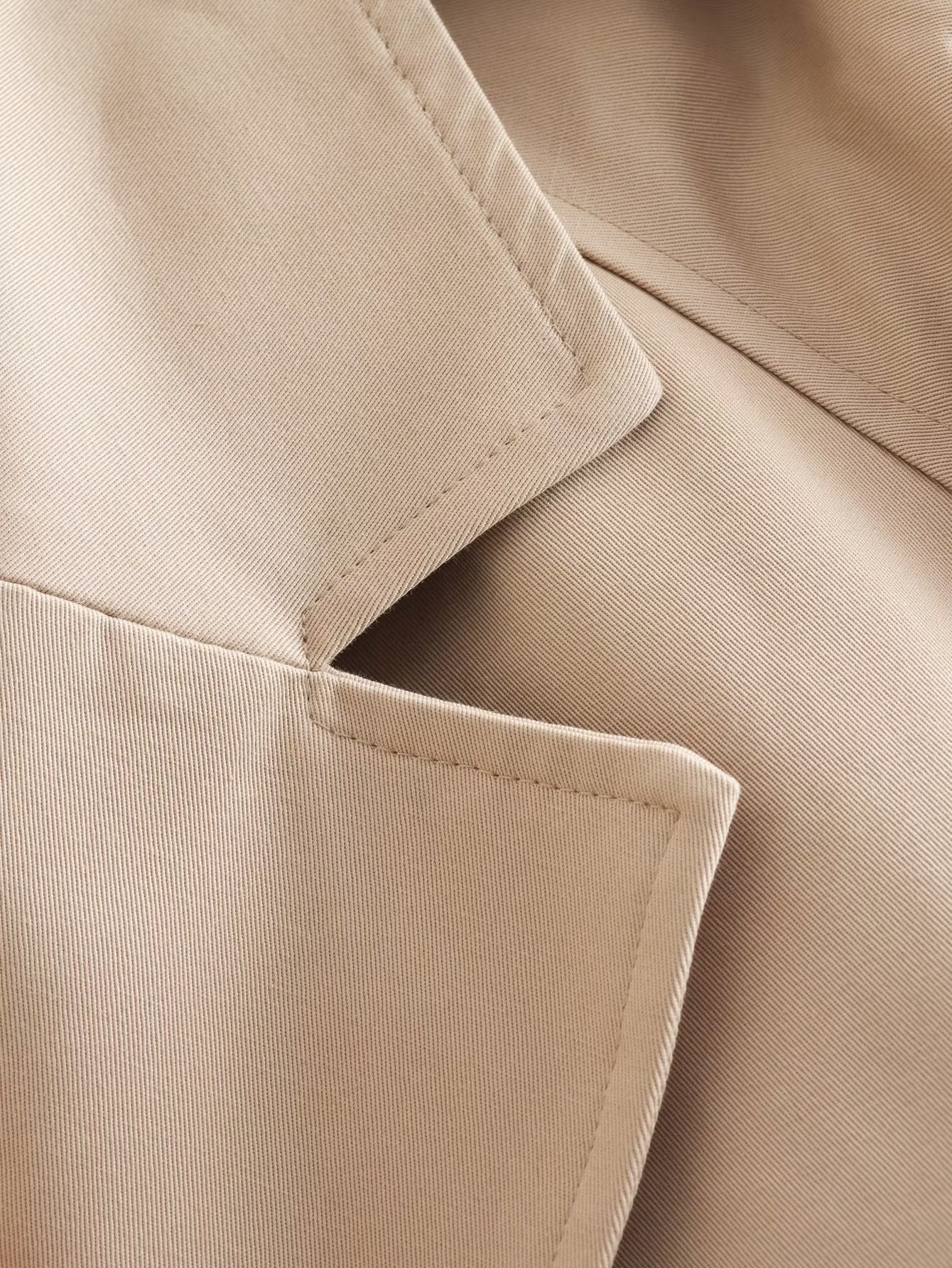 Trench-coat décontracté à manches longues avec ceinture de style français