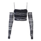 Europe And The United States Dark Girl Iron Line Printed Vest