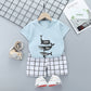 Ensemble d'été à manches courtes pour enfants en pur coton