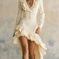 Ruffled No-wash Denim Fabric Dress