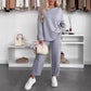 Women's Solid Color Loose-fitting Casual Pullover Trousers Two-piece Set