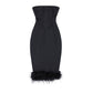 Women's Tube Top Net Skirt Hemline Feather Sheath Dress