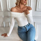 Women's French-style Off-shoulder Long-sleeved Sweater