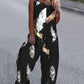 Color Matching Halloween Pattern Sleeveless Casual Jumpsuit