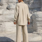 Fashion Graceful Plus Size Women's Long Sleeve Cardigan Two-piece Set Casual Solid Color Suit