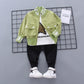 Boys Fashion Letter Printing Five-pointed Star Stand Collar Long Sleeve Coat