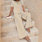 Casual Fashion Solid Color Top Suit Wide Leg Pants