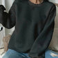 Round Neck Solid Color Fashion Long Sleeve Women's Sweater