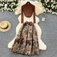 Inner Layer Base Knit Sweater With A Little Bear Jacquard Design High Waist And A Flared Hem