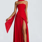 Fashion Backless Tube Top Color Split Dress