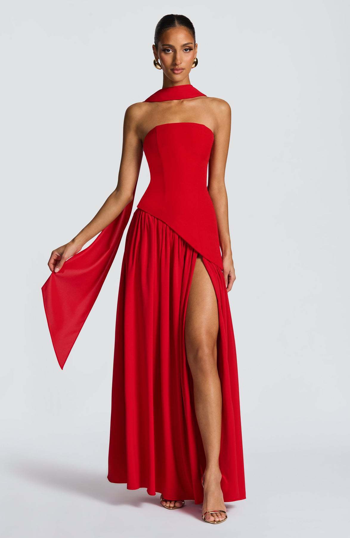 Fashion Backless Tube Top Color Split Dress