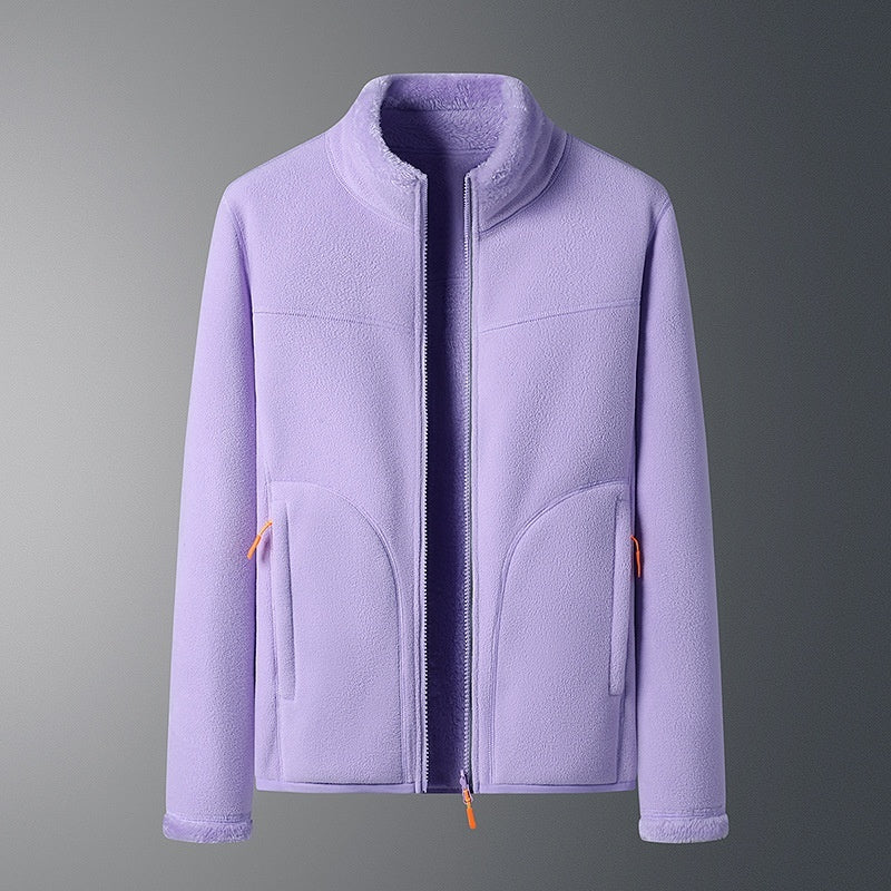 Manteau polaire d'extérieur pour hommes et femmes, pull polaire chaud d'automne et d'hiver doublé polaire