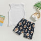 Baby Sleeveless Vest Printed Casual Two-piece Suit
