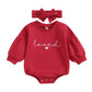 Children's Solid Color Romper Hair Band Set