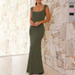 Robe moulante dos nu fendue pour femme
