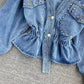 Women's Fashionable All-matching Loose Denim Jacket Top