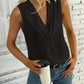 Women's Deep V Design Casual Sleeveless Shirt Top