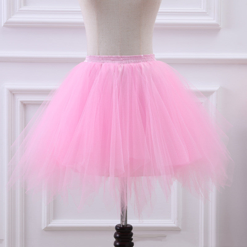 Women's Boneless Color Performance Activity Puffy Ballet Gauze Skirt