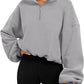 Women's Half Zipped Stand Collar Drawstring At Hem Polar Fleece Autumn Winter Sweater