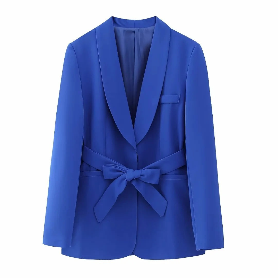 Robe de costume style français pour femme avec ceinture, petite veste, pantalon décontracté