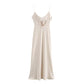 Slim Fit Mid-pleated Suspender Women's Dress