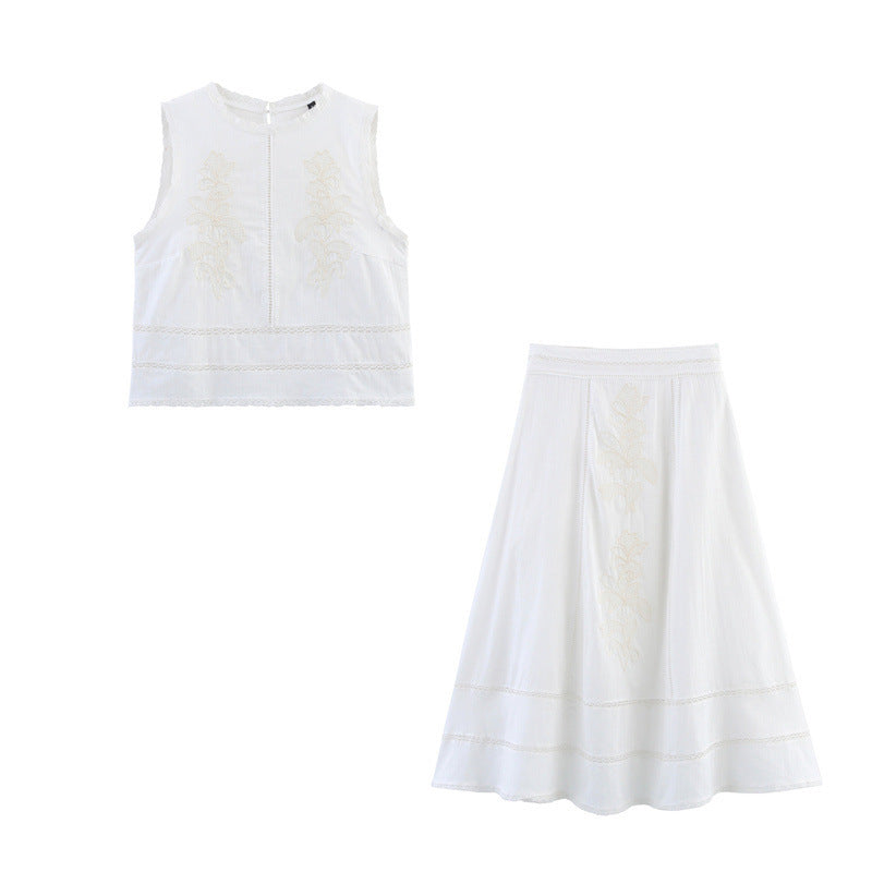 Embroidered Regular Sleeve Top Midi Dress