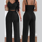 Costume deux pièces à bretelles tendance pour femme