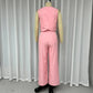 Solid Color Sleeveless Vest Temperament Straight-leg Trousers Suit
