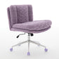 W26.4 Inch Wider Seat Office Chair,Artificial Rabbit Hair Home Office Chair With Metal Base,Adjustable Desk Chair Swivel Office Chair,Vanity Chair  Violet
