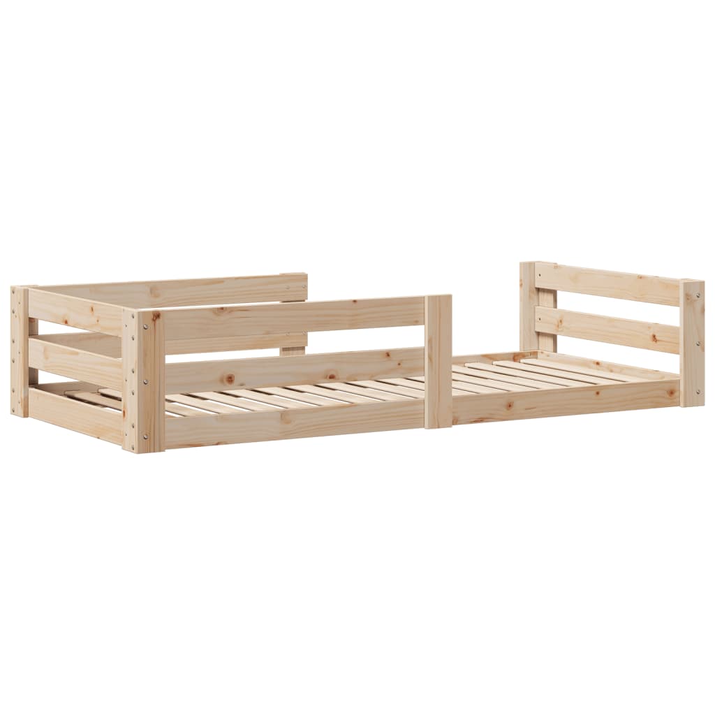 solid wood bed without mattress, pine wood