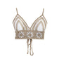 Seaside Vacation Beach Suit Women's Summer New Hollow Knitted Halter Top High Waist Shorts