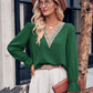 Women's V-neck Lace Ruffle Sleeve Loose Top