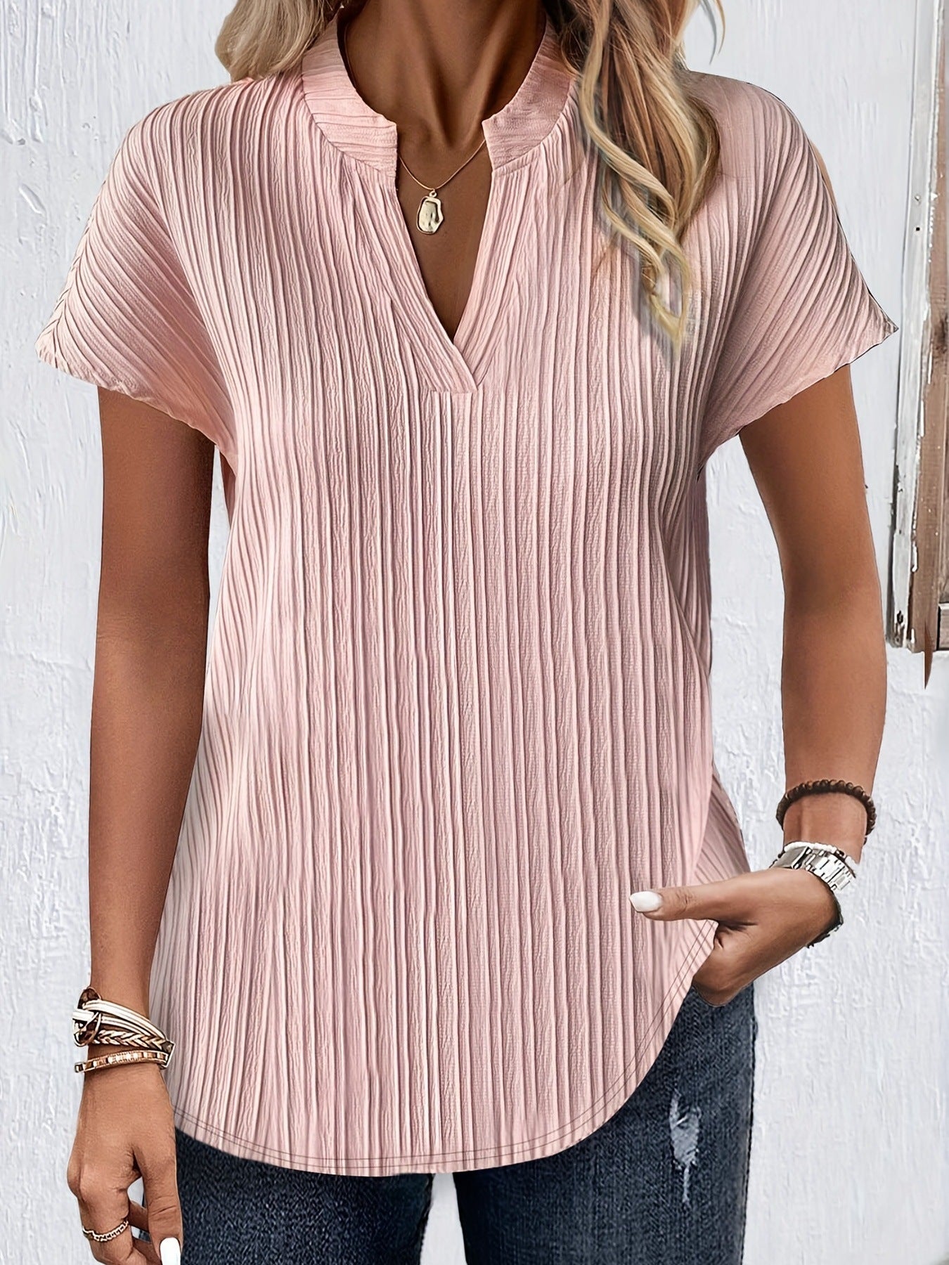 T-shirt à col montant et tube ouvert en mousseline de soie pour femme