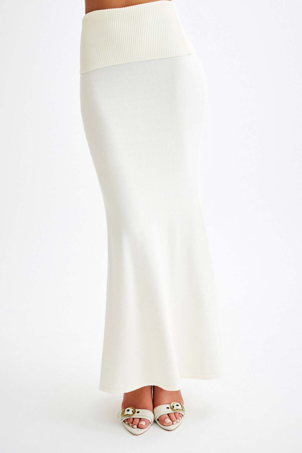 Knitted Sweater Turn Waist Mid-length Dress Set