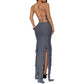 European And American Y2g Little Suspenders Lace Maxi Dress