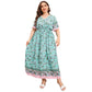 Loose V-neck High Waist Dress