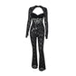 Women's Street Trend Backless Lace Jumpsuit