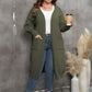 Pull ample mi-long tissé grande taille, style européen et américain, manteau à manches lanternes et double poche