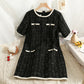Retro Tweed Plaid Loose-fitting Short Skirt For Women